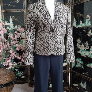 Allen Schwartz Leopard Print Jacket Pant Suit